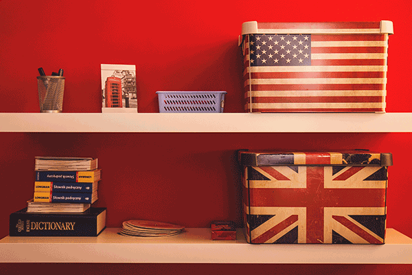 english + american flag