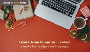 SPIDI Adventkalender Tür 1 - I work from home on Tuesdays.